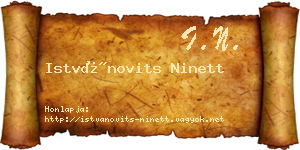 Istvánovits Ninett névjegykártya
